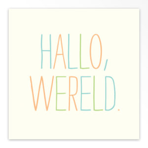 Geboortekaartjes tweeling 'Hallo wereld'