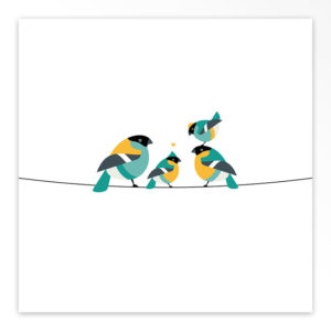 Gevouwen geboortekaartjes 'Familie Vogel'