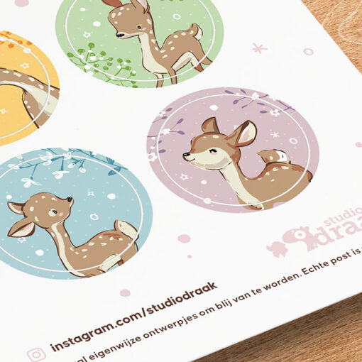 Stickervel 'Oh deer it's Christmas'
