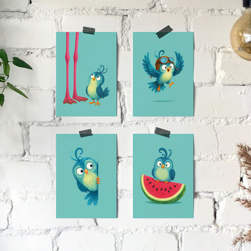 Set met 4 kaarten Studio Draak