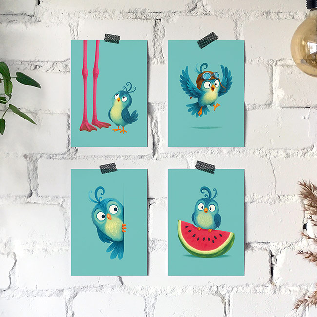 Set met 4 kaarten Studio Draak